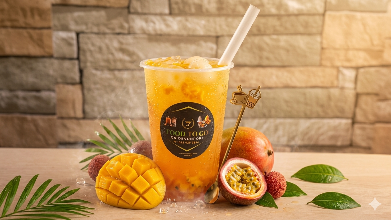 Passion Fruit Mango bubble tea — Food To Go Tauranga